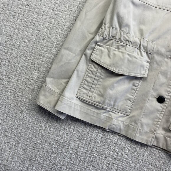 Banana Republic Jacket Wom XS Off-White Safari Utility Field Chore Coat Pockets - Picture 2 of 15